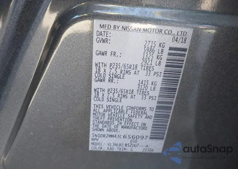 2018 Nissan Pathfinder S from USA, damaged, VIN 5N1DR2MM4JC656097